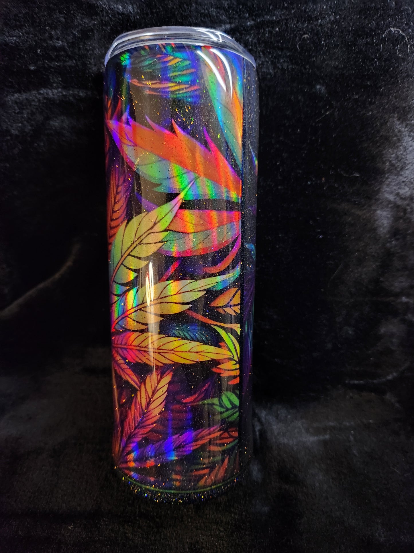 Holographic Rainbow Cannabis Leaf 20 oz Cup