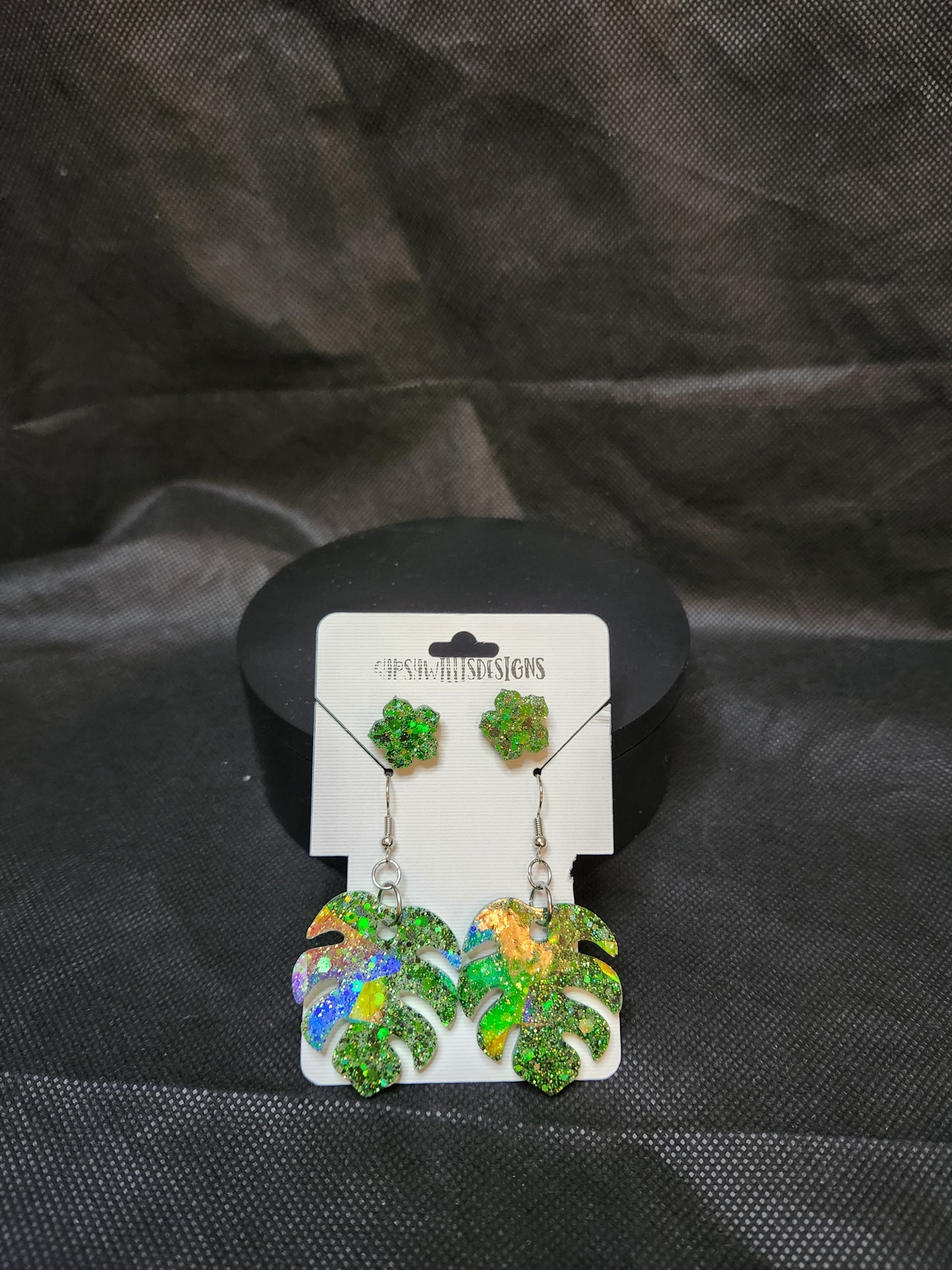 Holographic Monstera Leaf Set