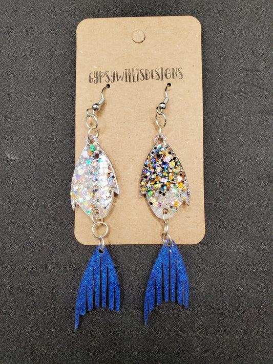 Shimmering Fish Dangle Earrings