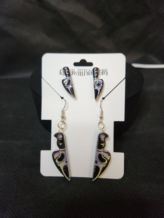 Ghost Face Knife Earring Set