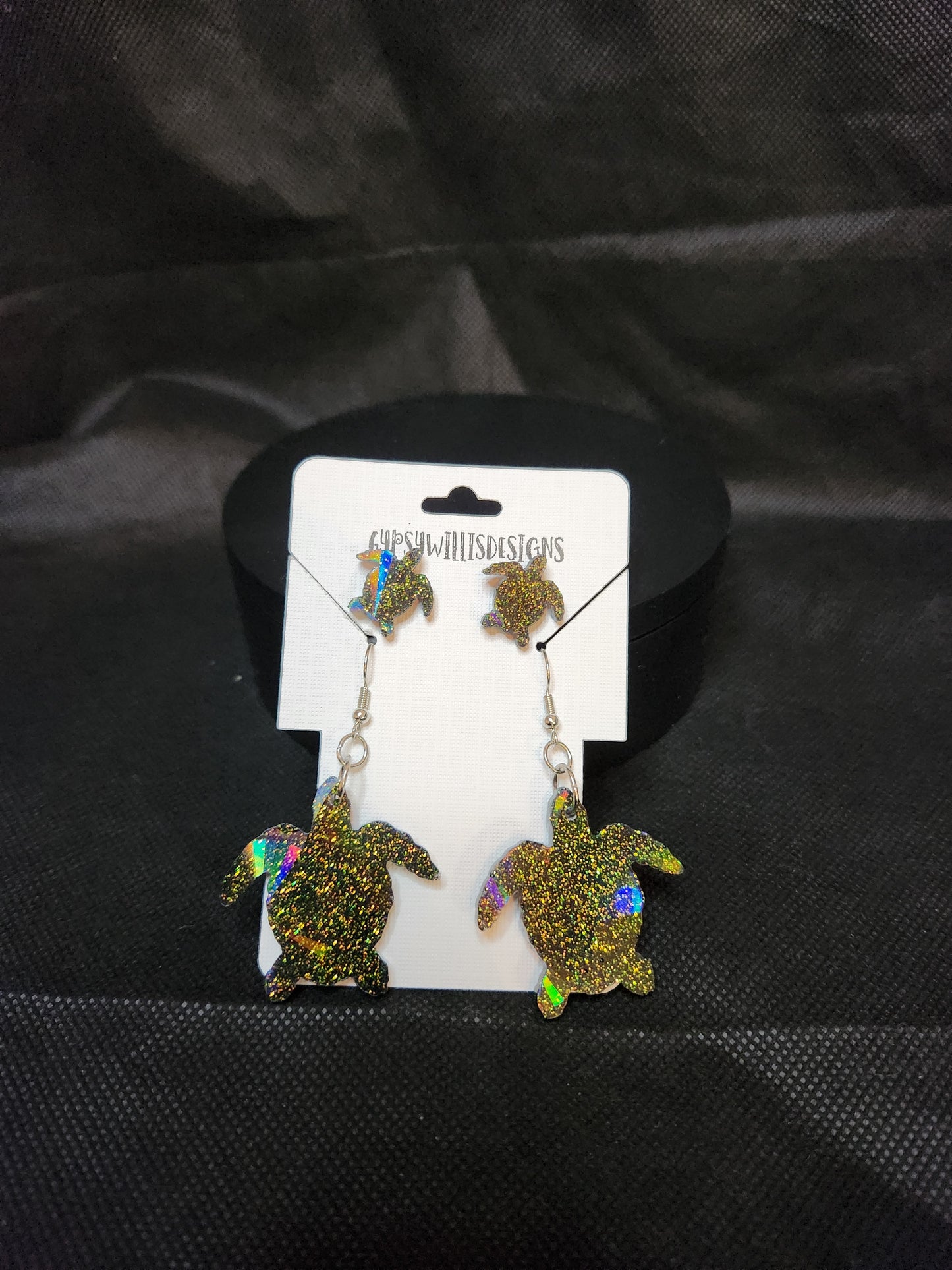 Holograhic Turtle Earring Set