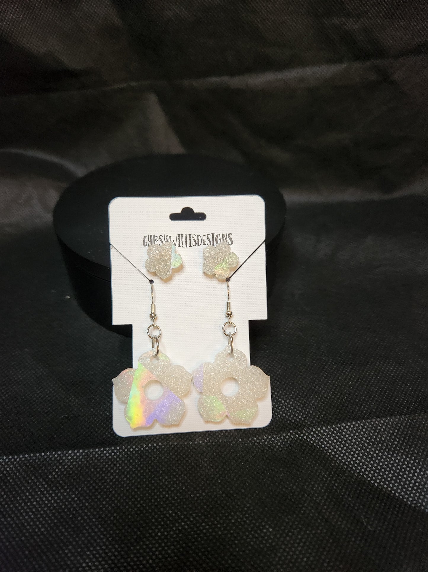 Holographic Flowers Earring Set