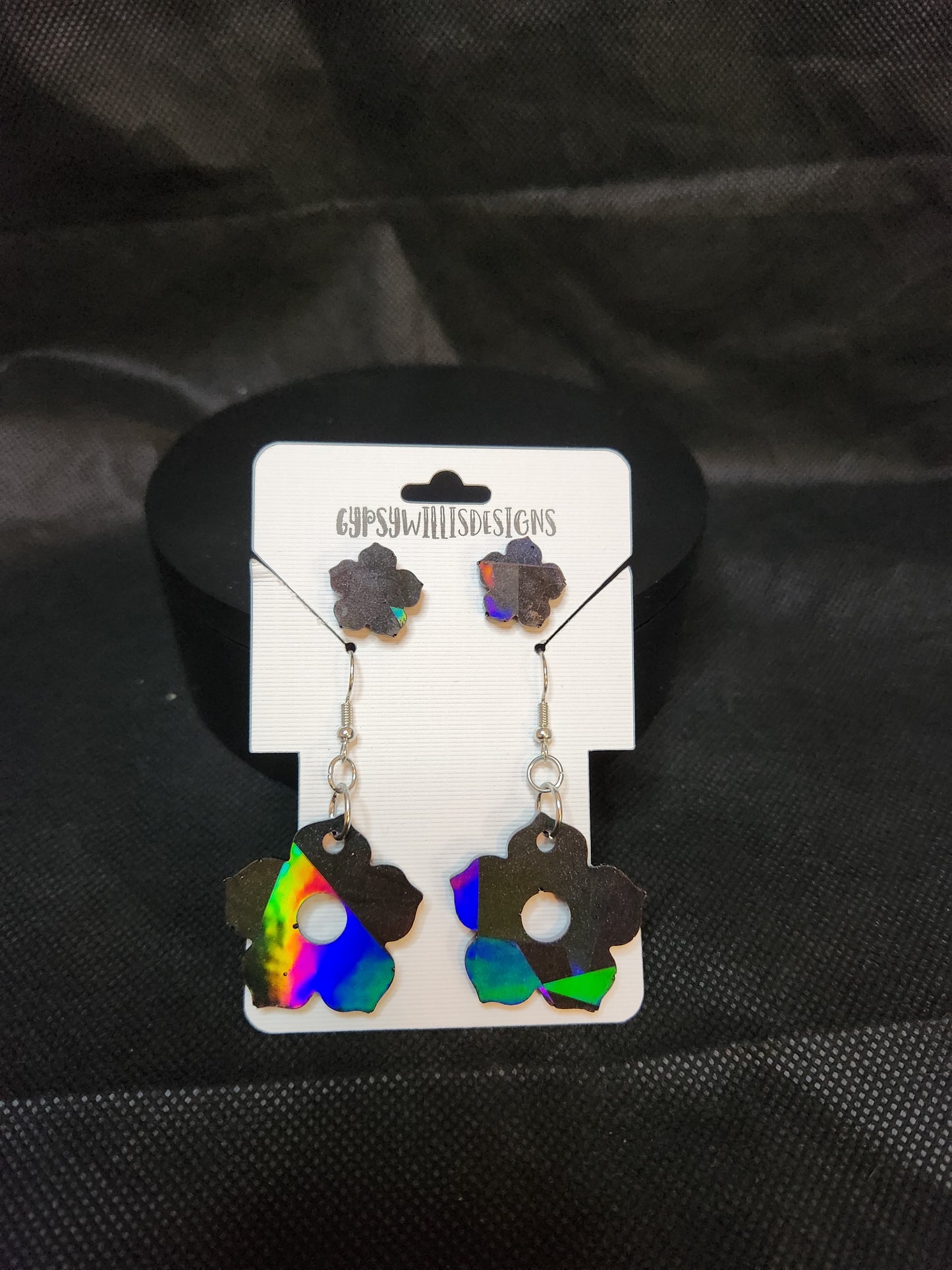 Holographic Flowers Earring Set